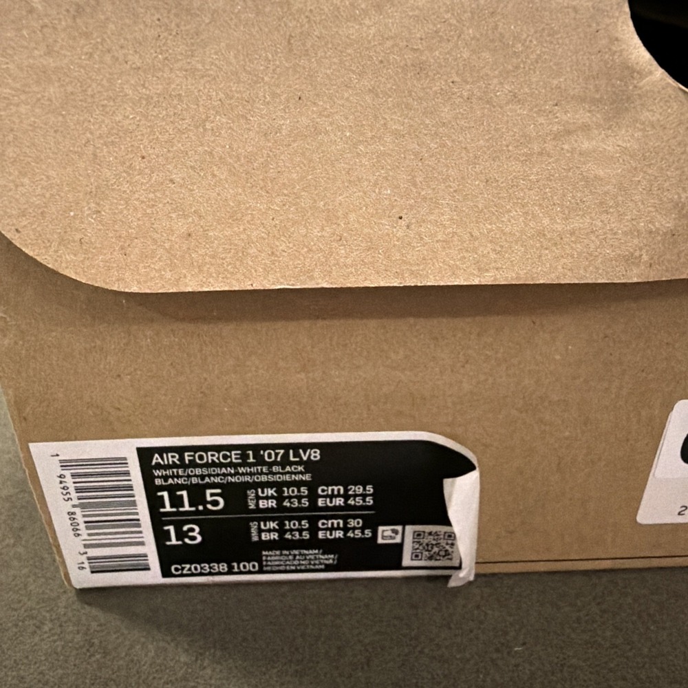 BRAND NEW Nike Air Force 1 '07 LV8 Indigo CZ0338-100 Size 11.5 Authenticated! DS - Picture 9 of 12